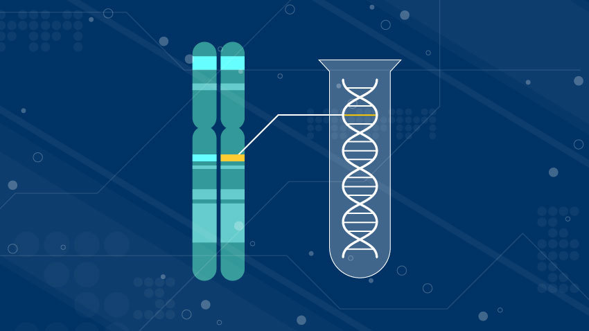 基因测试DNA染色体的蓝色